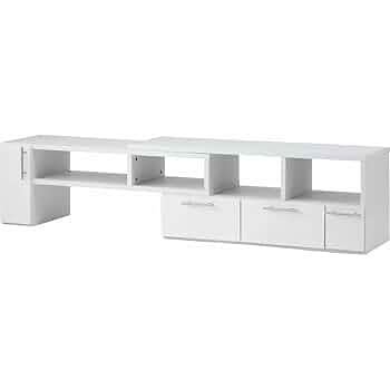 テレビ台 ホワイト　アイリスプラザ 完成品】伸縮テレビ台(天然木脚) ホワイト 7185671 │アイリス
